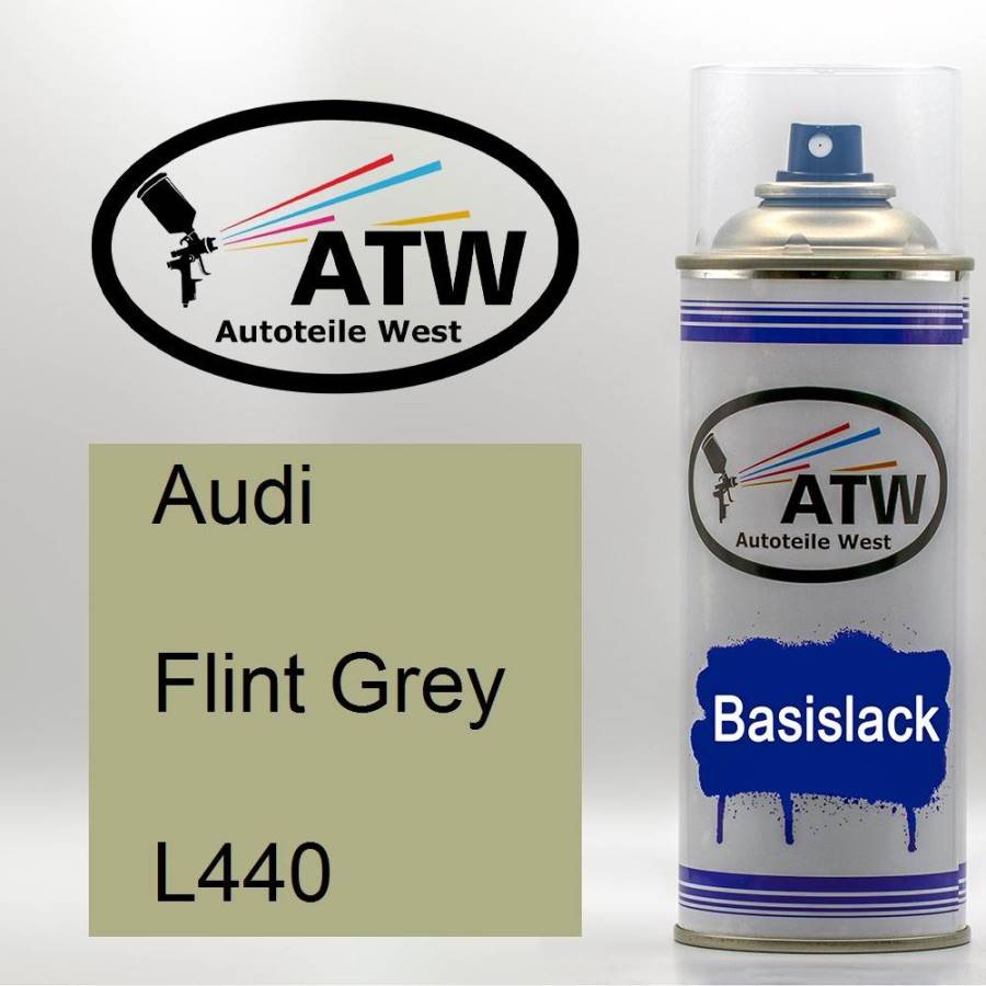 Audi, Flint Grey, L440: 400ml Sprühdose, von ATW Autoteile West.